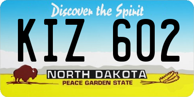 ND license plate KIZ602