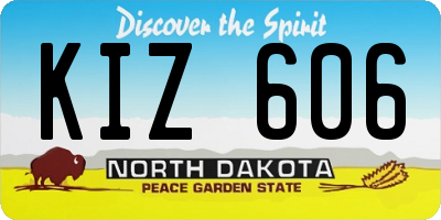 ND license plate KIZ606