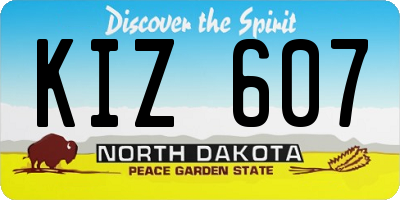 ND license plate KIZ607