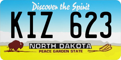 ND license plate KIZ623