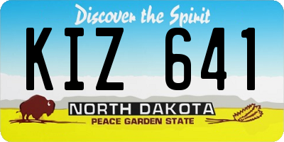 ND license plate KIZ641