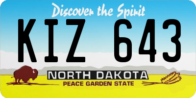 ND license plate KIZ643