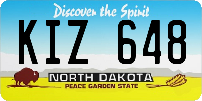 ND license plate KIZ648