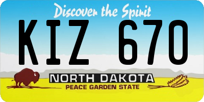 ND license plate KIZ670