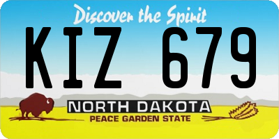 ND license plate KIZ679