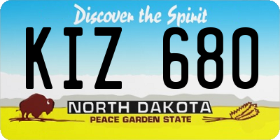 ND license plate KIZ680
