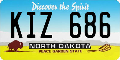 ND license plate KIZ686