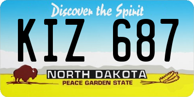 ND license plate KIZ687