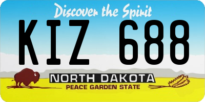 ND license plate KIZ688