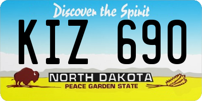 ND license plate KIZ690