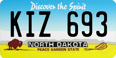 ND license plate KIZ693
