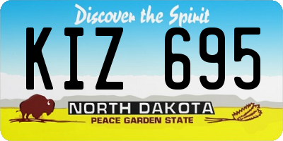 ND license plate KIZ695