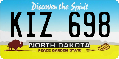 ND license plate KIZ698