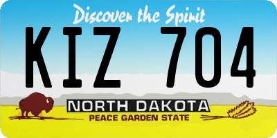 ND license plate KIZ704