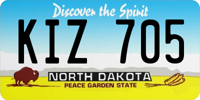 ND license plate KIZ705