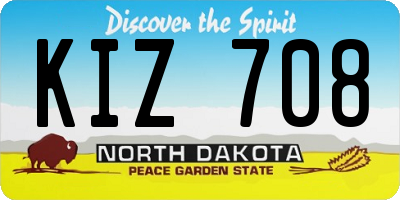 ND license plate KIZ708