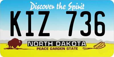 ND license plate KIZ736