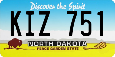 ND license plate KIZ751