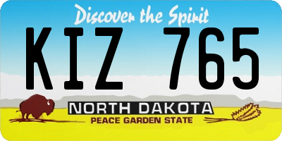 ND license plate KIZ765