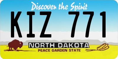 ND license plate KIZ771