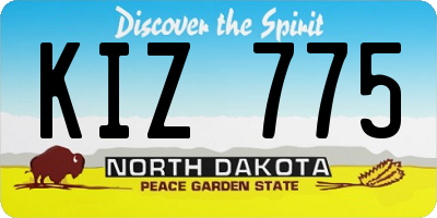 ND license plate KIZ775