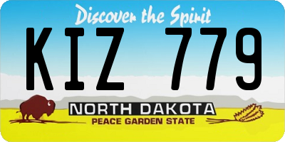 ND license plate KIZ779