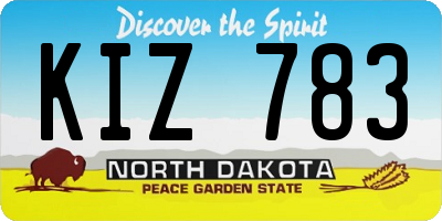 ND license plate KIZ783