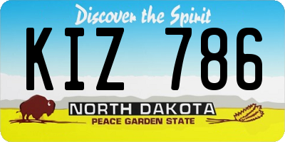 ND license plate KIZ786