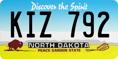 ND license plate KIZ792