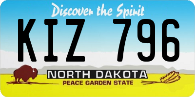 ND license plate KIZ796