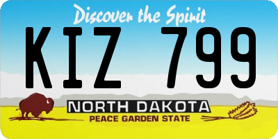 ND license plate KIZ799