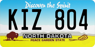 ND license plate KIZ804