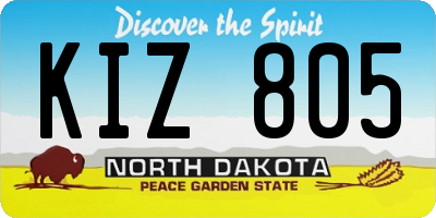 ND license plate KIZ805
