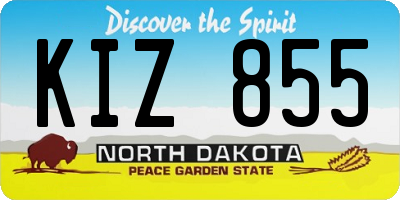 ND license plate KIZ855