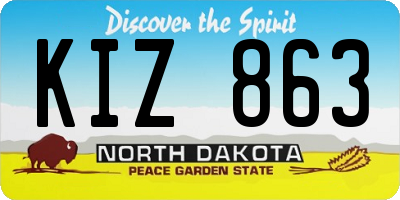 ND license plate KIZ863