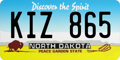 ND license plate KIZ865