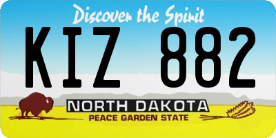 ND license plate KIZ882