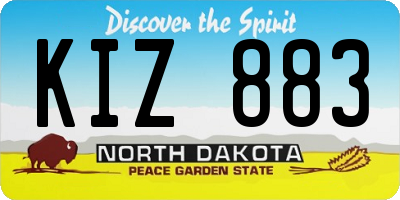 ND license plate KIZ883