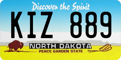 ND license plate KIZ889