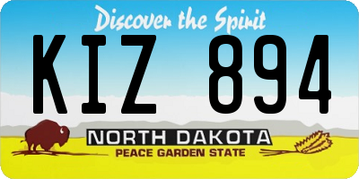 ND license plate KIZ894