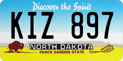 ND license plate KIZ897