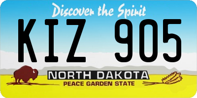 ND license plate KIZ905