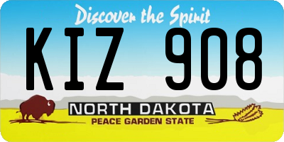 ND license plate KIZ908