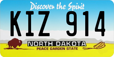 ND license plate KIZ914