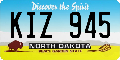 ND license plate KIZ945