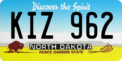 ND license plate KIZ962