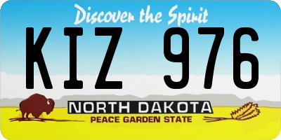 ND license plate KIZ976