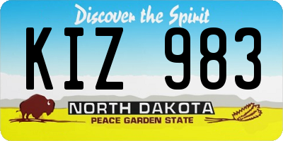 ND license plate KIZ983