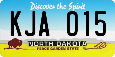 ND license plate KJA015