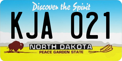ND license plate KJA021